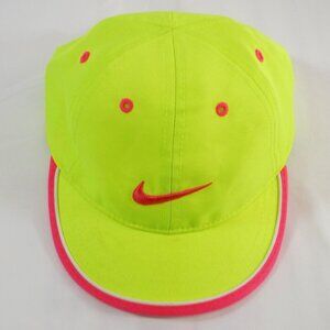 Youth Nike Just Do It Neon Green & Pink Trim Adjustable Hat Size 4-6X